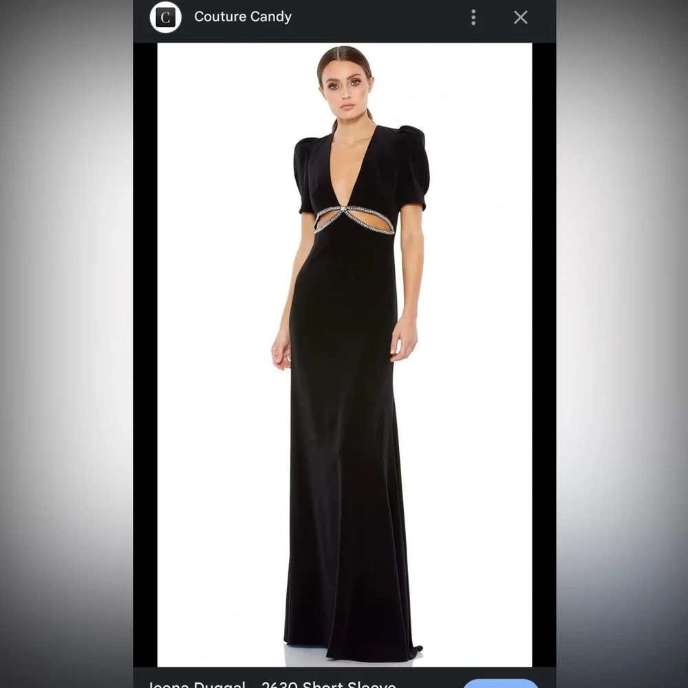 Mac Duggal Black Maxi Dress with Rhinestone Accents - Picture 1 of 9